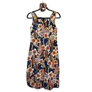 Vintage Best Look made in Hawaii Dress M with matching scrunchies NWOT Luau Aloh